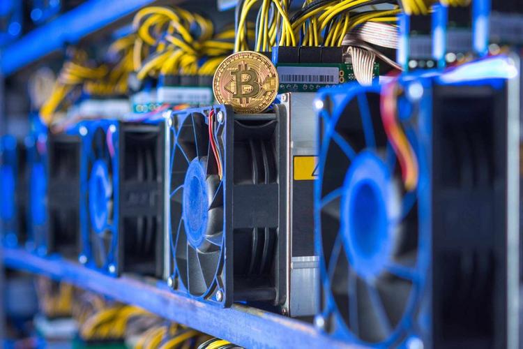 ASIC mining rig set up in a modern hosting facility